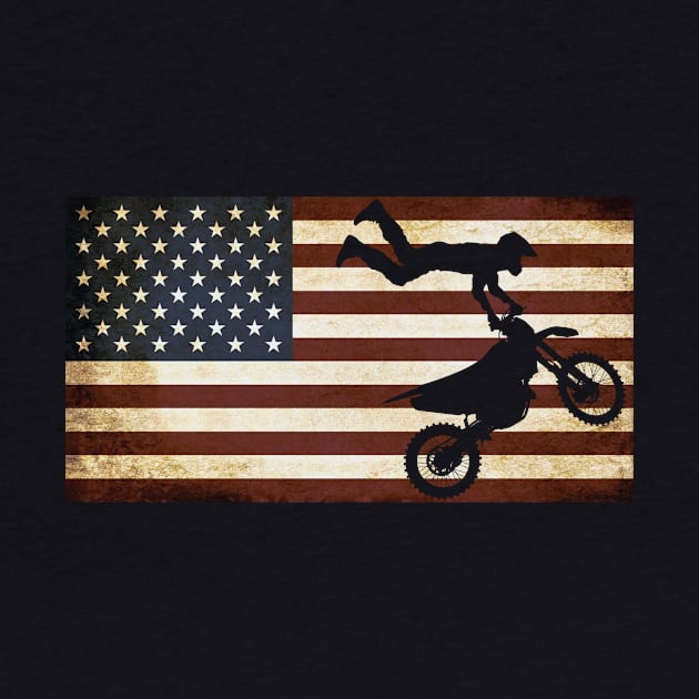 Dirt Bike US Flag by Dr_Squirrel